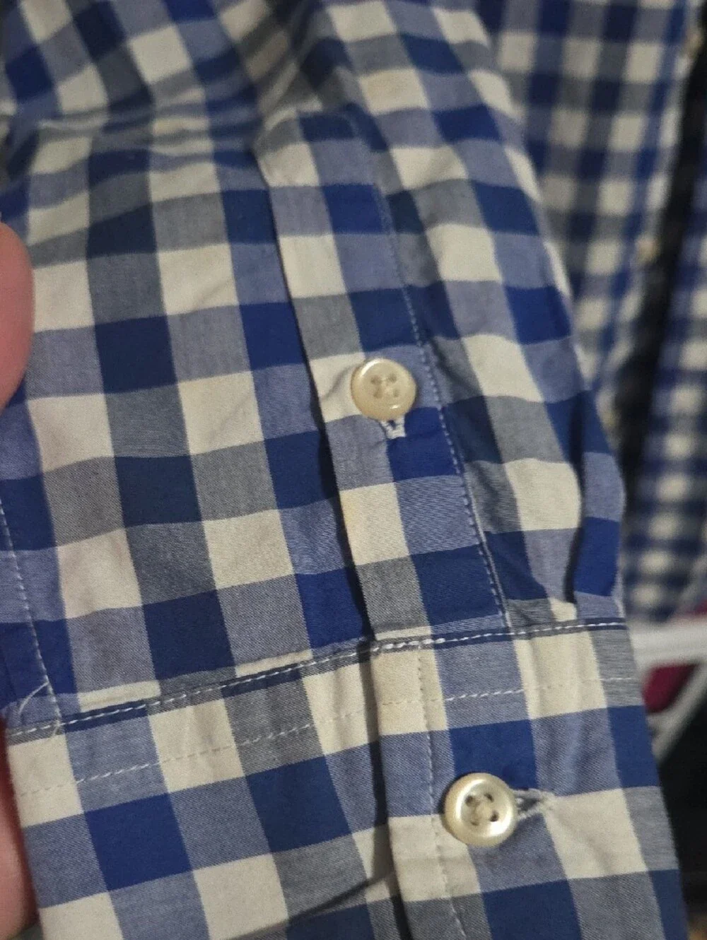 Ralph Lauren Blue & White Gingham Button-Down Shirt Boys 14/16 Large